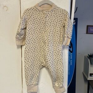 H&M Baby Pajamas Onesie Zip Spotted Organic Cotton • Size 9 Month